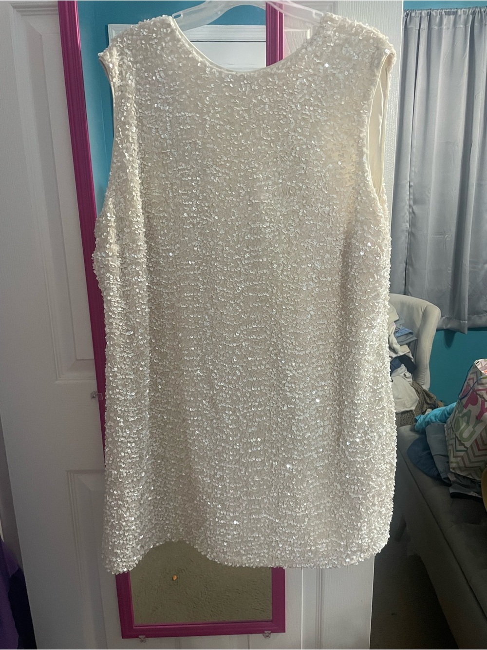 Sequin Sleeveless Shift Dress